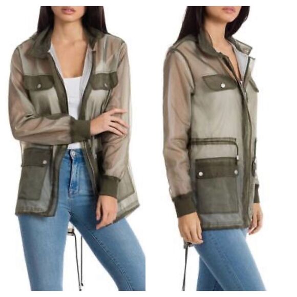 💐HOST PICK 💐 SFW Green Lightweight Hooded Spring Anorak Jacket Outerwear - Picture 1 of 15